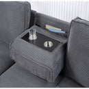 Territory - Pull Out Sofa Bed With Design - Dark Gray by HouseOfZazla