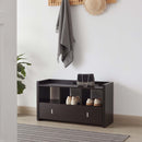 Shoe Entry Bench With Three Shelves, One Drawer With Divided Compartment by HouseOfZazla