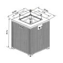 Propane Gas Square Fire Pit, Tile Tabletop With Beautiful Wicker Base For Outside