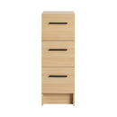 Slim Freestanding Bathroom Storage Cabinet, 3 Drawers - Light Oak