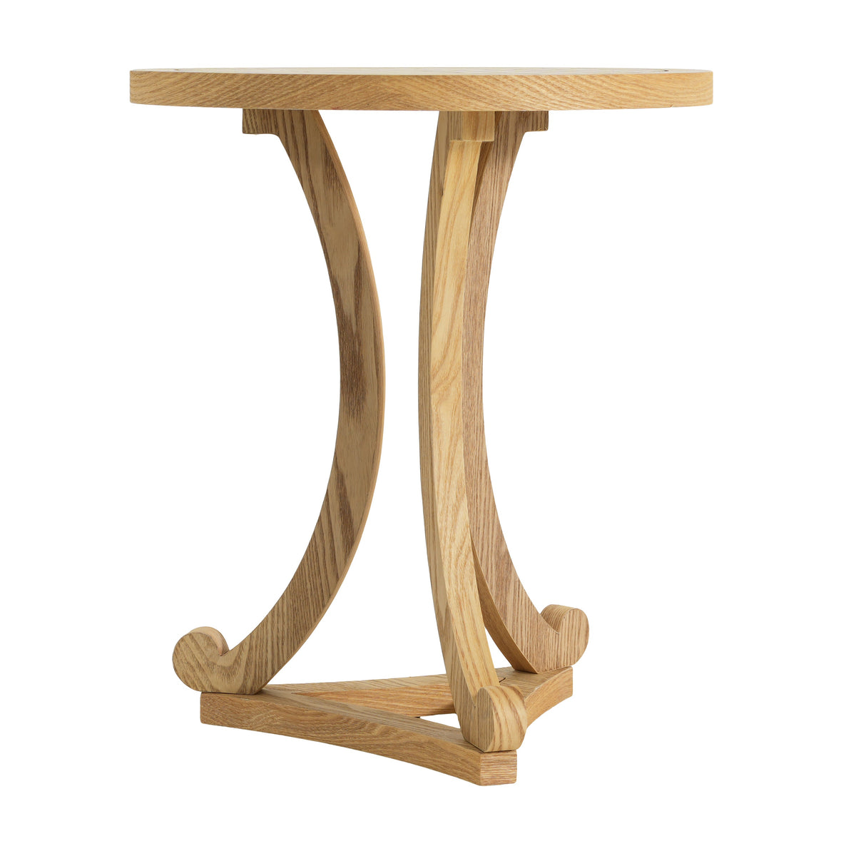 Natural Finish Round Wood Accent Table, photo 9 of 10