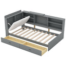 Platform Bed With Storage Headboard, Shelves And 2 Drawers by HouseOfZazla