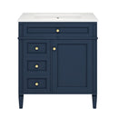 Bathroom Vanity With Medicine Cabinet, Royal Mirror Cabinet, Modern Bathroom Storage Cabinet With 2 Soft Closing Doors And 4 Drawers by HouseOfZazla