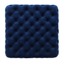Modern Glam Ottoman With Upholstery And Button Tufted Design