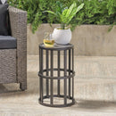 Outdoor Powder Coated Side Table - Gray by HouseOfZazla