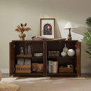 4 Door Accent Cabinet with Solid Wood Carved Doors by HouseOfZazla