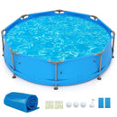 12ft x 30in Round Above Ground Swimming Pool with 12 ft Pool Cover by LJGDeals