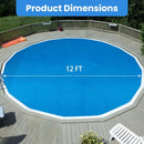 12ft x 30in Round Above Ground Swimming Pool with 12 ft Pool Cover by LJGDeals
