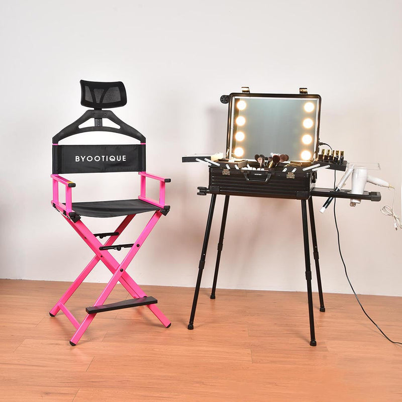 Byootique Makeup Directors Chair 28in.Tall Highback with Headrest Options