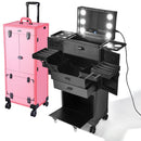 Byootique Professional Artist Rolling Makeup Case w/ Light & Mirror
