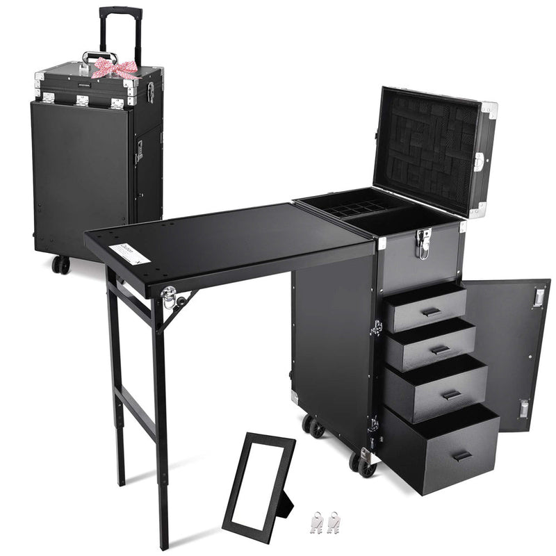 Byootique Nail Table Makeup Station Speaker Drawers Mirror