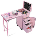Byootique Nail Table Makeup Station Speaker Drawers Mirror