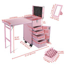 Byootique Nail Table Makeup Station Speaker Drawers Mirror