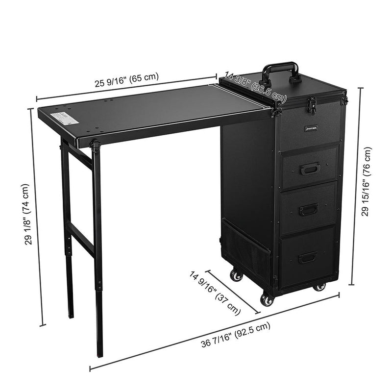 Byootique Makeup Artist Hairstylist Nail Table Workstation (Lefty & Righty)