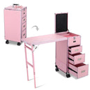 Byootique Makeup Artist Nail Tech Travel Case Workstation (Lefty & Righty) Pink