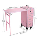 Byootique Makeup Artist Nail Tech Travel Case Workstation (Lefty & Righty) Pink