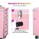 Byootique Makeup Artist Nail Tech Travel Case Workstation (Lefty & Righty) Pink