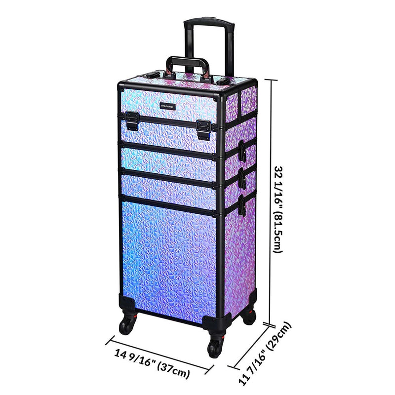 Byootique 4 in 1 Rolling Makeup Case Aluminum Keylock