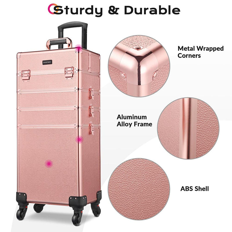 Byootique 4in1 Rolling Makeup Case Rose Gold