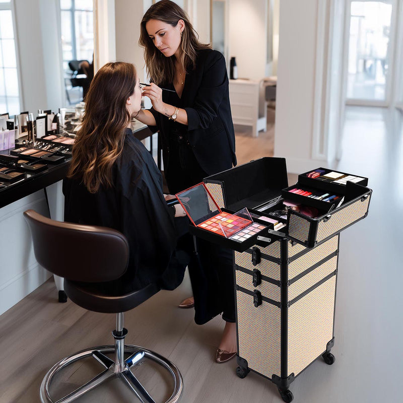 Byootique Rolling Makeup Case Art Deco Artist Travel Case