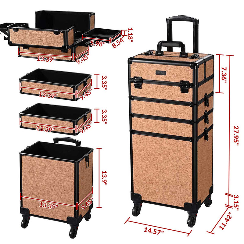 Byootique Rolling Makeup Case Rococo Artist Travel Case