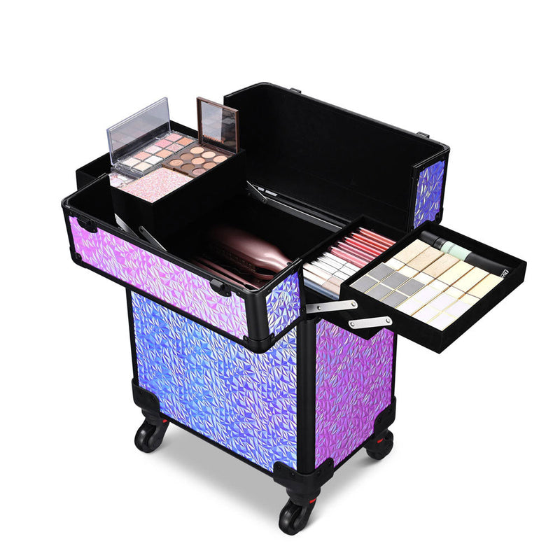 Byootique Mermaid Cosmetology Rolling Case Makeup Case