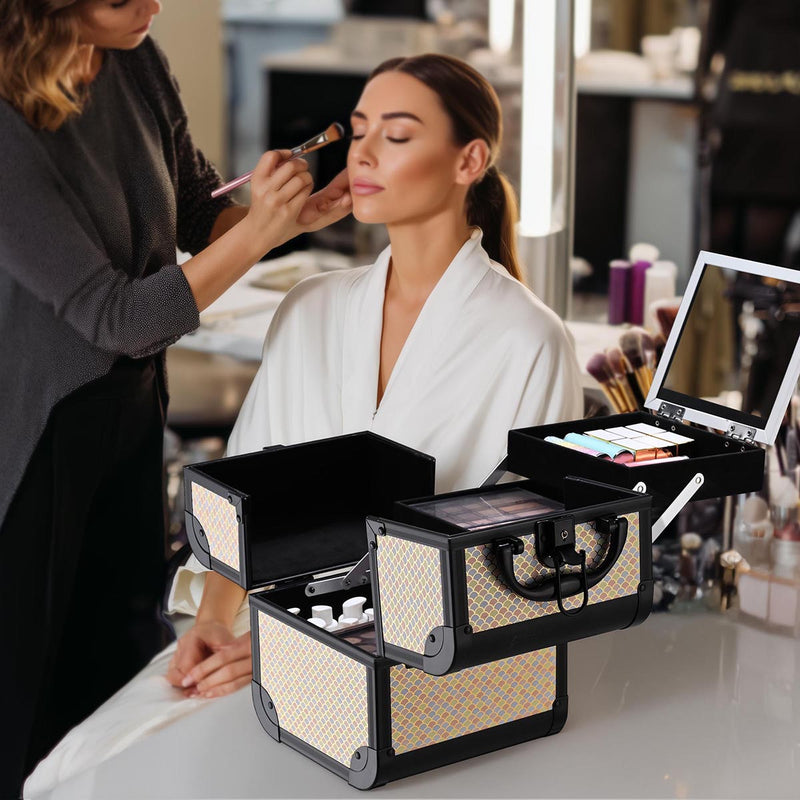 Byootique Art Deco Cube Makeup Box Cosmetic Case