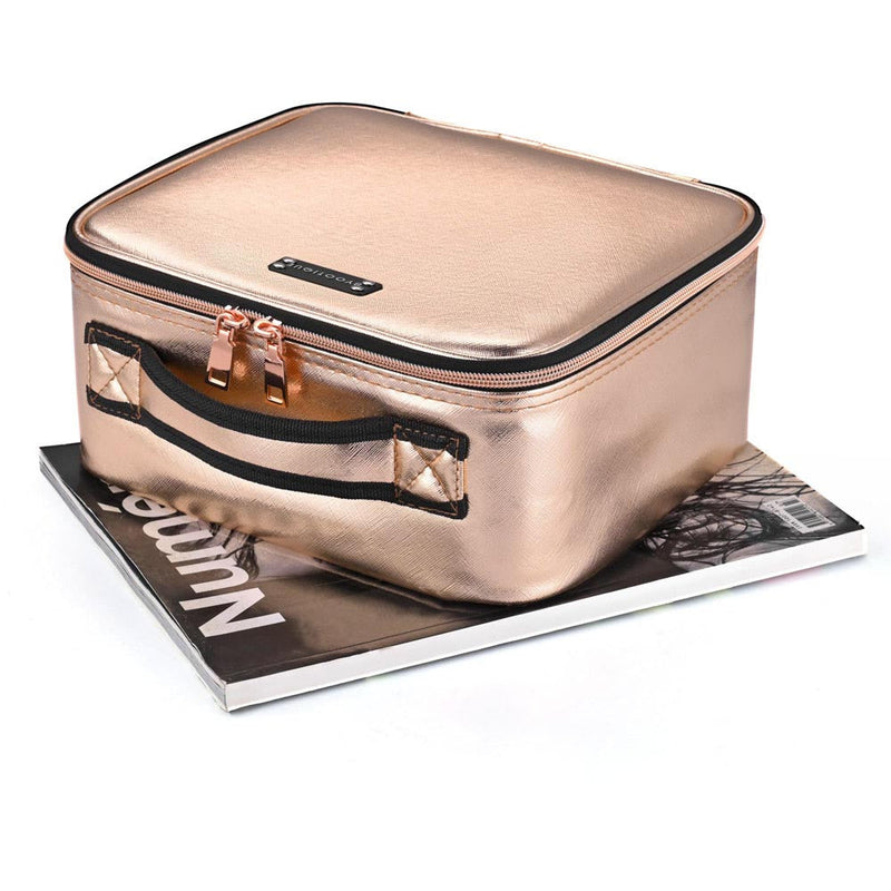 Byootique Gold 10" Cosmetic Makeup Case with Mirror