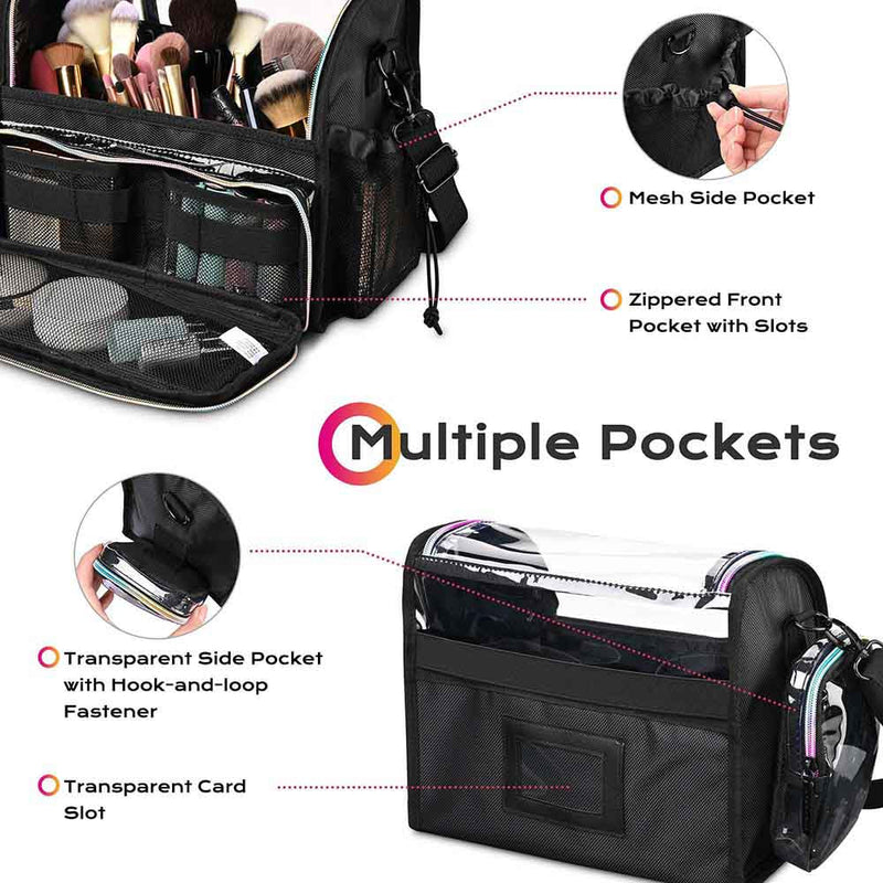 Byootique Travel Makeup Bag Stand-Up Makeup Brush Holder Bag