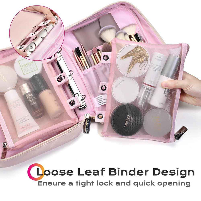 Byootique Binder Makeup Bag with Brush Holders & Pouches