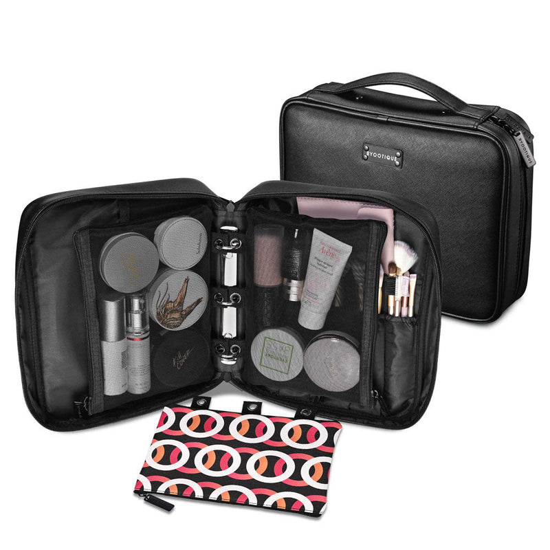 Byootique Binder Makeup Bag with Brush Holders & Pouches