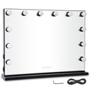 Byootique Hollywood Vanity Mirror 34x26 in Tabletop Wall Mount, Black