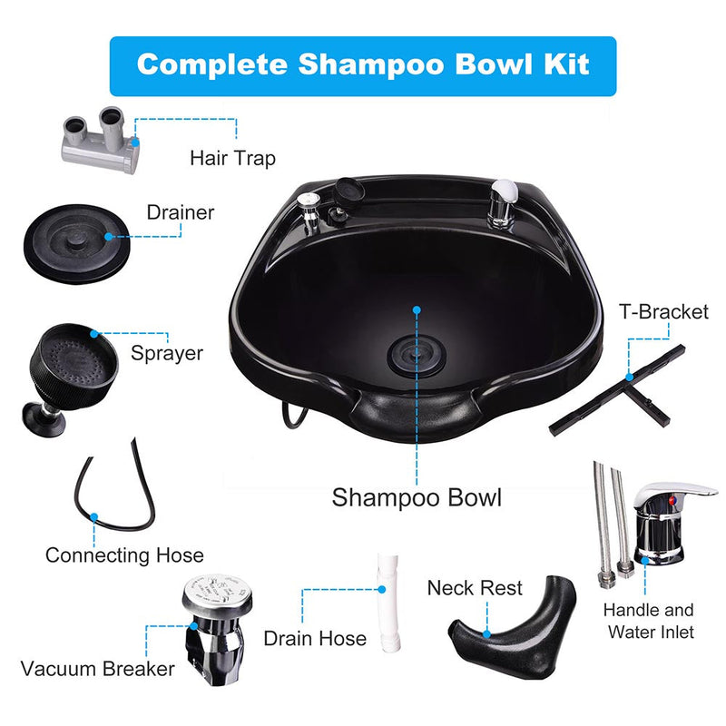 Yescom Vacuum Breaker Shampoo Bowl w/ Gel Neck Rest