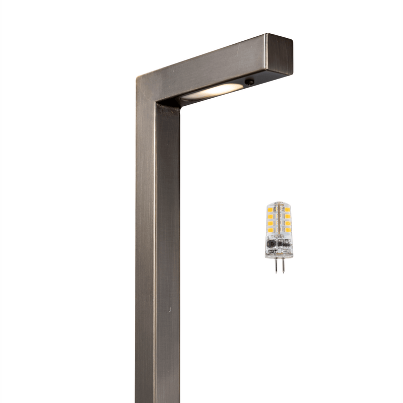 Gardenreet Solid Brass Low Voltage Landscape Path Light, 12V LED Outdoor Accent Pathway and Area Light(Modern L-shape 2404)