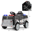 12V Battery Powered Electric Vehicle with 3 Speeds and Megaphone-Black