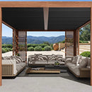 [12X12FT] Alora Premium Outdoor Wood Grain Louvered Pergola With Integrated Drainage (SAK74256) by SAKSBY WHOLESALE