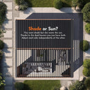 [12X12FT] Alora Premium Outdoor Wood Grain Louvered Pergola With Integrated Drainage (SAK74256) by SAKSBY WHOLESALE