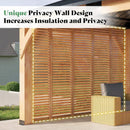 [12X14FT] Alora Modern Double-Tier Hardtop Spruce Wood Gazebo With Built-In Privacy Wall & Ceiling Hooks (SAK75086) by SAKSBY WHOLESALE