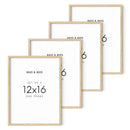 12x16 in, Set of 4, Beige Oak Frame