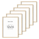 12x16 in, Set of 6, Beige Oak Frame