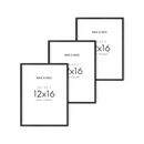 12x16 in, Set of 3, Black Oak Frame