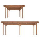 [12X16FT] Alora Extra Large Outdoor Wooden Waterproof Grape Gazebo, Brown (SAK76476)