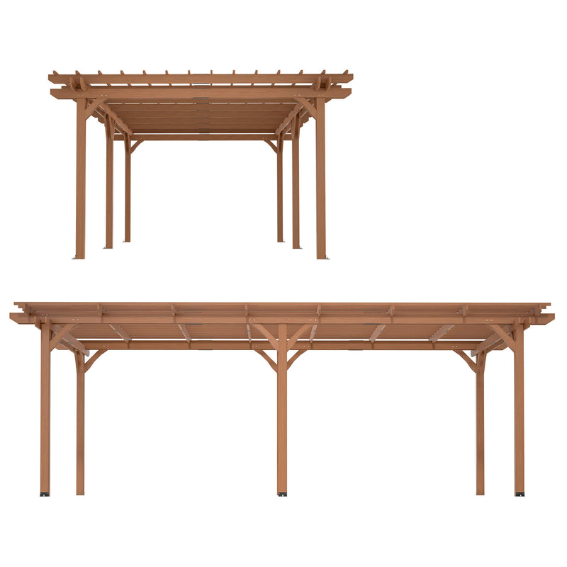 [12X16FT] Alora Extra Large Outdoor Wooden Waterproof Grape Gazebo, Brown (SAK76476)