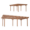 [12X16FT] Alora Extra Large Outdoor Wooden Waterproof Grape Gazebo, Brown (SAK76476)