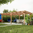 [12X16FT] Alora Extra Large Outdoor Wooden Waterproof Grape Gazebo, Brown (SAK76476)