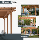 [12X16FT] Alora Extra Large Outdoor Wooden Waterproof Grape Gazebo, Brown (SAK76476)