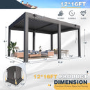 Alora Louvered Aluminum Pergola With Adjustable Roof And Pull-Down Screens (SAK46817) by SAKSBY WHOLESALE