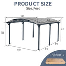 [12X16FT] Alora Large Outdoor Aluminum Arch Carport With Polycarbonate Panels (SAK65820)
