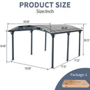 [12X16FT] Alora Large Outdoor Aluminum Arch Carport With Polycarbonate Panels (SAK65820)
