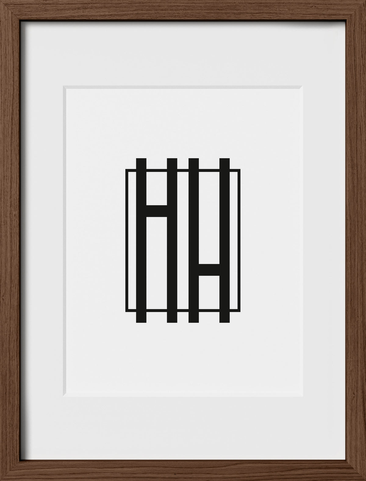 12x16, Walnut Oak Glass Frame